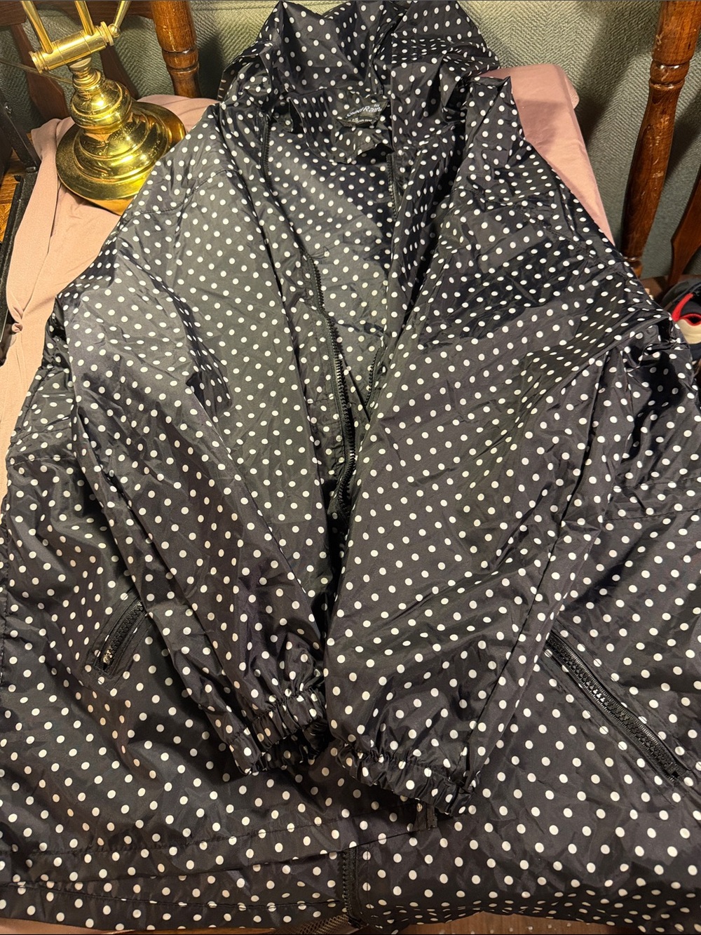 Polka Dot Black Women's Lightweight Jacket